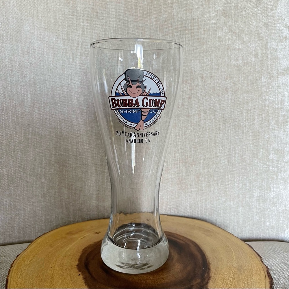Bubba Gump Beer Glass 20 year Anniversary Anaheim, CA
